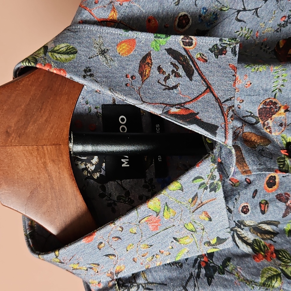 Men's Multicolor MACEOO Floral Button Down Shirt - Picture 7 of 8
